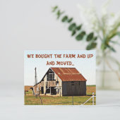 引っ越しましたの移動おもしろいのお知らせ 案内ポストカード (スタンド正面)