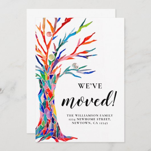 引っ越しましたの移動告知 案内状 (正面/裏面)