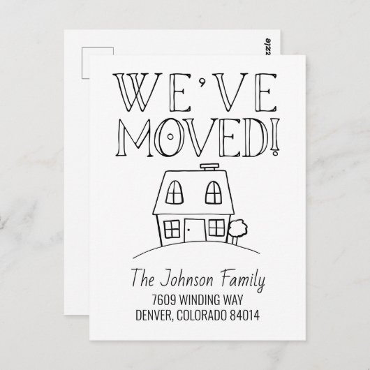 引っ越しましたの移動案内はがき ポストカード (正面/裏面)