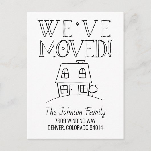 引っ越しましたの移動案内はがき ポストカード (正面)
