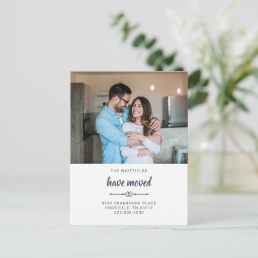 引っ越しましたの移動 案内ポストカード (スタンド正面)