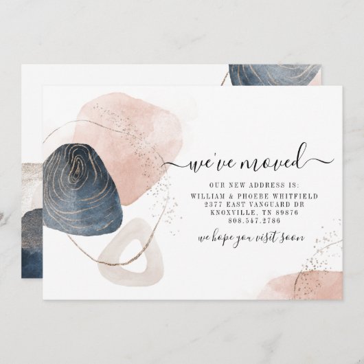 引っ越しましたの移動 案内状 (正面/裏面)