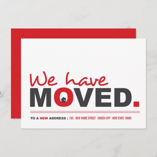 引っ越しましたの移行発表引っ越し祝いパーティーパーティー 招待状 (正面/裏面)