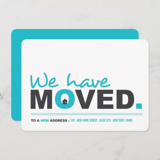 引っ越しましたの移行発表引っ越し祝いパーティーパーティー 招待状 (正面/裏面)