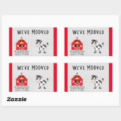 引っ越しましたの納屋周囲の庭移設通知 長方形シール (シート)