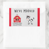 引っ越しましたの納屋周囲の庭移設通知 長方形シール (バッグ)