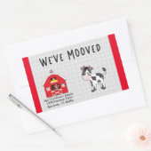 引っ越しましたの納屋周囲の庭移設通知 長方形シール (封筒)