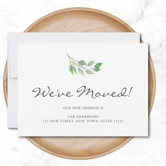 引っ越しましたの色離れの移動 案内状