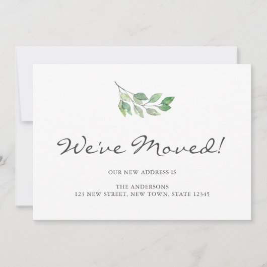 引っ越しましたの色離れの移動 案内状 (正面)