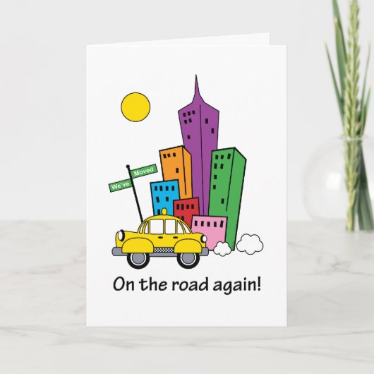 引っ越しましたの都市景観カード-垂直 案内状 (正面)