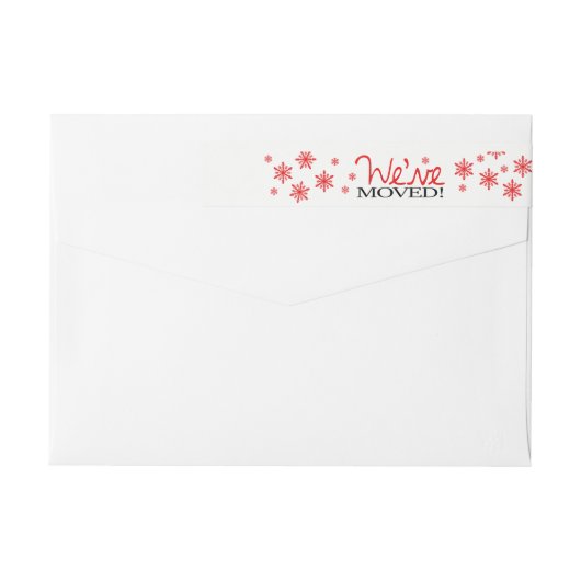 引っ越しましたの雪片のラップアラウンドのラベル ラップアラウンドラベル (裏面)