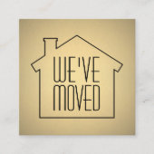 引っ越しましたの黒および金ゴールドのモダンなエンクロージャカード スクエア名刺 (正面)