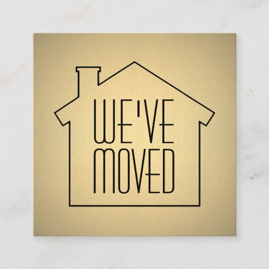 引っ越しましたの黒および金ゴールドのモダンなエンクロージャカード スクエア名刺 (正面)