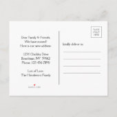 引っ越しましたの黒板の白黒新しい住所 案内ポストカード (裏面)