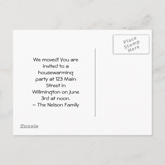 引っ越しましたはがき インビテーションポストカード (裏面)