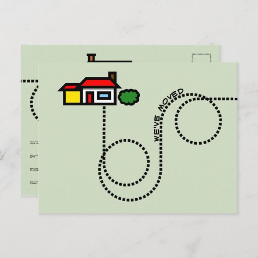 引っ越しましたはがき 案内ポストカード (正面/裏面)