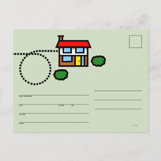 引っ越しましたはがき 案内ポストカード (裏面)