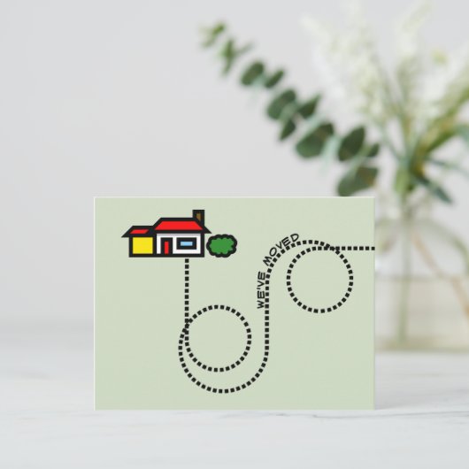 引っ越しましたはがき 案内ポストカード (スタンド正面)