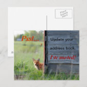 引っ越しましたはがき（納屋に赤いキツネ） 案内ポストカード (正面/裏面)