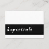 引っ越しましたはっきりしたカード、白(黒いストリップ付き) 名刺 (裏面)