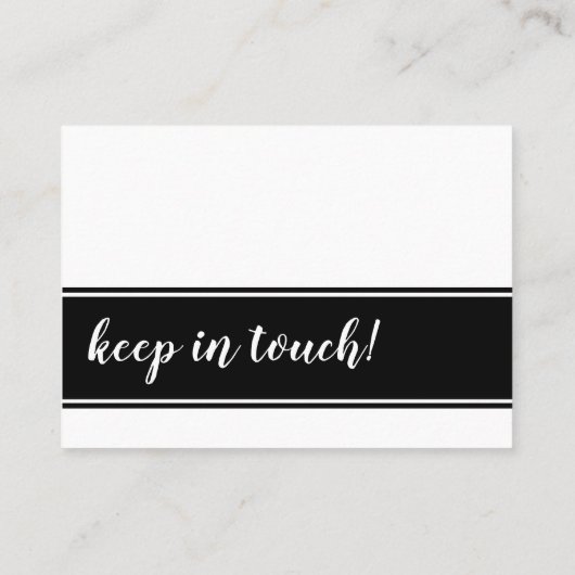 引っ越しましたはっきりしたカード、白(黒いストリップ付き) 名刺 (裏面)