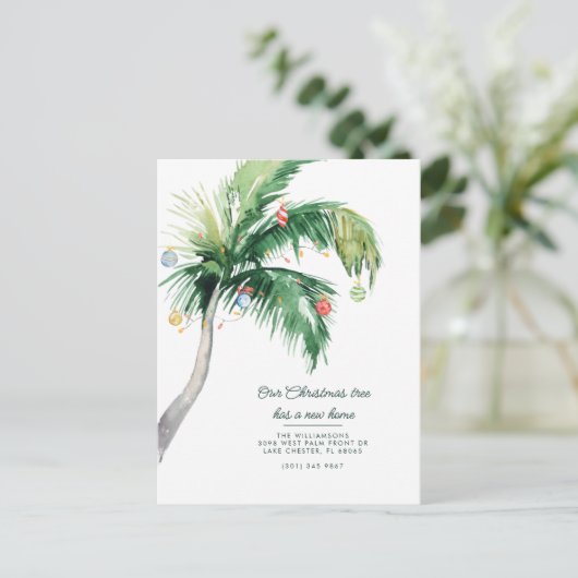 引っ越しましたはクリスマスの移動 案内ポストカード (スタンド正面)