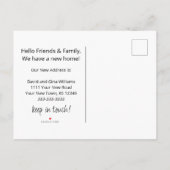 引っ越しましたひまわりニューホームライトブルー 案内ポストカード (裏面)