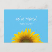 引っ越しましたひまわりニューホームライトブルー 案内ポストカード (正面)