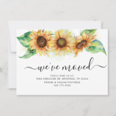 引っ越しましたひまわりフローラの移動告知 ノートカード (正面)