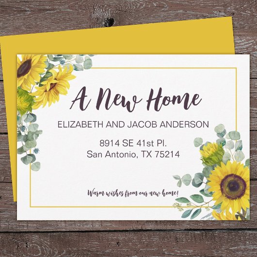 引っ越しましたひまわり新住所 案内状