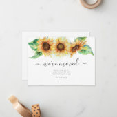 引っ越しましたひまわり水彩フローラ移動 ノートカード (正面/裏面インサイチュ)