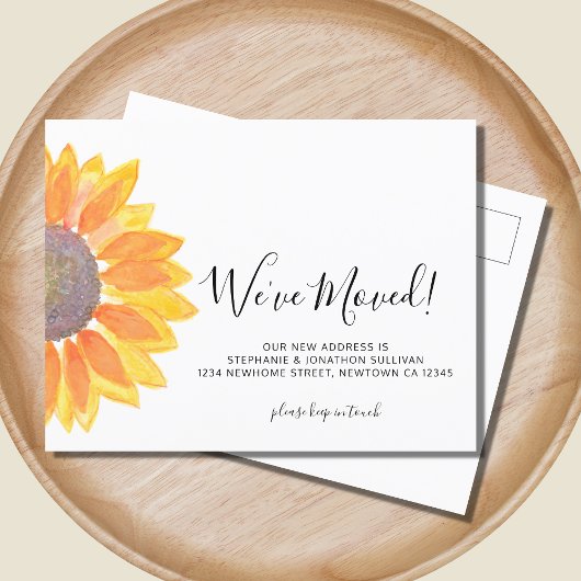 引っ越しましたひまわり発表葉書 案内ポストカード