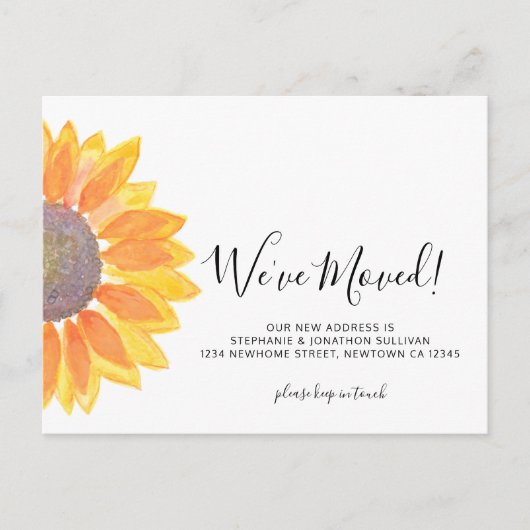 引っ越しましたひまわり発表葉書 案内ポストカード (正面)