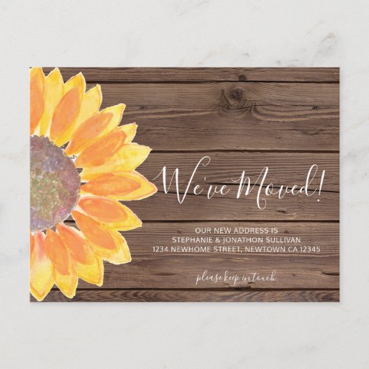 引っ越しましたひまわり発表葉書 案内ポストカード (正面)