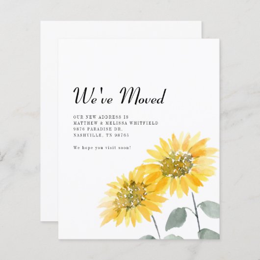引っ越しましたひまわり移動告知 (正面/裏面)