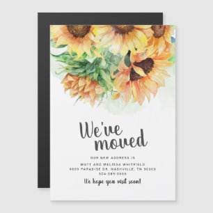 引っ越しましたひまわり移動告知 マグネット招待状