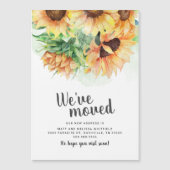 引っ越しましたひまわり移動告知 マグネット招待状 (正面)