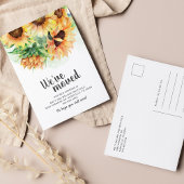 引っ越しましたひまわり赤面移動 案内ポストカード