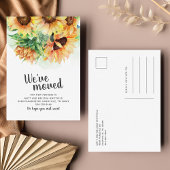 引っ越しましたひまわり赤面移動 案内ポストカード