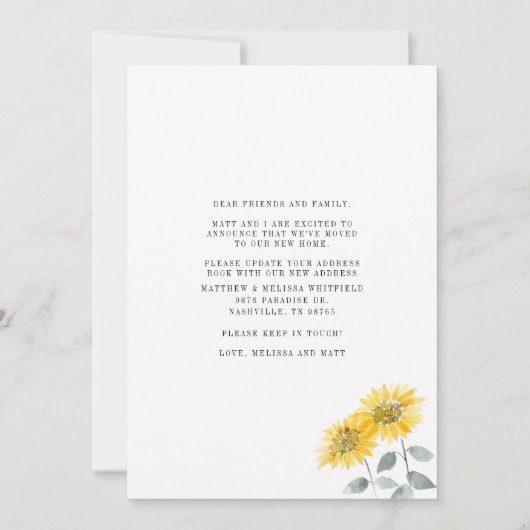 引っ越しましたひまわり 案内状 (裏面)