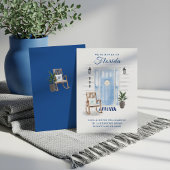 引っ越しましたへの新しいアドレス沿岸水の色のドア 案内状