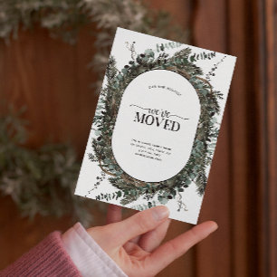 引っ越しましたほこりっぽい冬ユーカリ 案内ポストカード