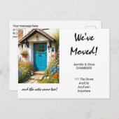 引っ越しましたも猫も来だ。変更されたアドレス 案内ポストカード (正面/裏面)