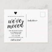 引っ越しましたアドレスの新しい変更かわいいスクリプト 案内ポストカード (裏面)