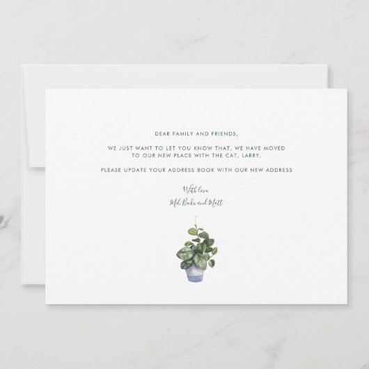 引っ越しましたアドレスの移動 案内状 (裏面)