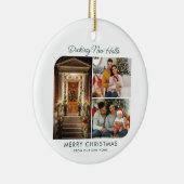 引っ越しましたアドレス写真コラージュのクリスマス移動 セラミックオーナメント (右)