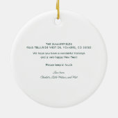 引っ越しましたアドレス写真コラージュのクリスマス移動 セラミックオーナメント (裏面)