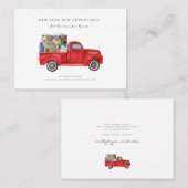 引っ越しましたアドレス変更レッドトラック移動カード 名刺 (正面/裏面)