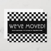 引っ越しましたアドレス変更白黒チェックV005 案内ポストカード (正面/裏面)