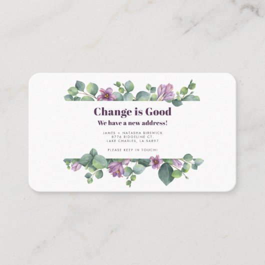 引っ越しましたアドレスEucalyptusの移動発表 名刺 (正面)